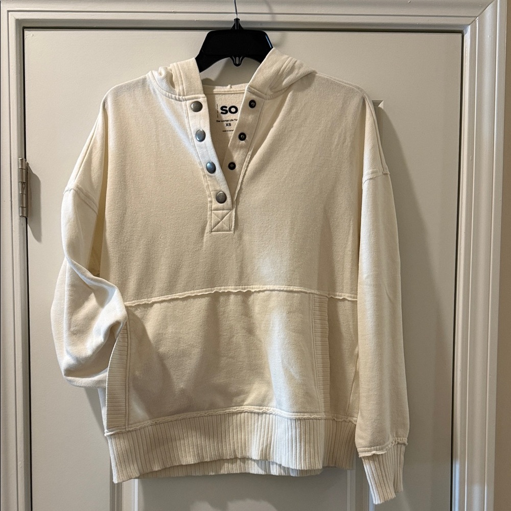 SO Men's Crewneck Hooded Pullover - Ivory